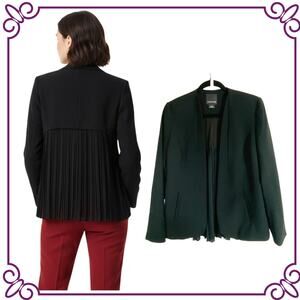Trouve Nordstrom Pleated Back Open Jacket Blazer Black Medium